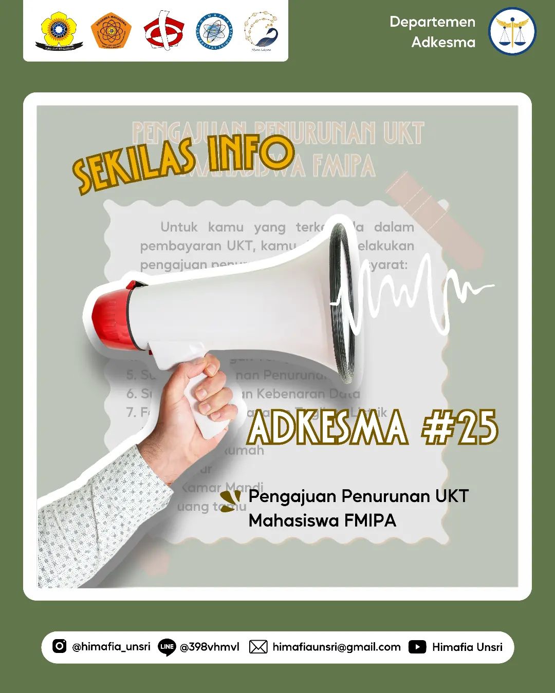  [Sekilas Info Adkesma #25 : Pengajuan Penurunan UKT Mahasiswa FMIPA]